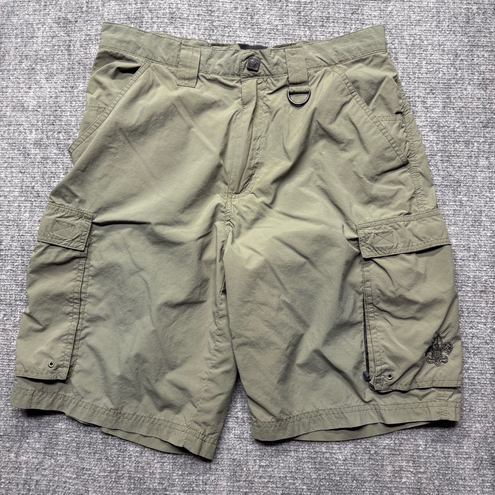 BOY SCOUTS OF AMERICA CENTENNIAL UNIFORM Mens Small Green Nylon Cargo Shorts
